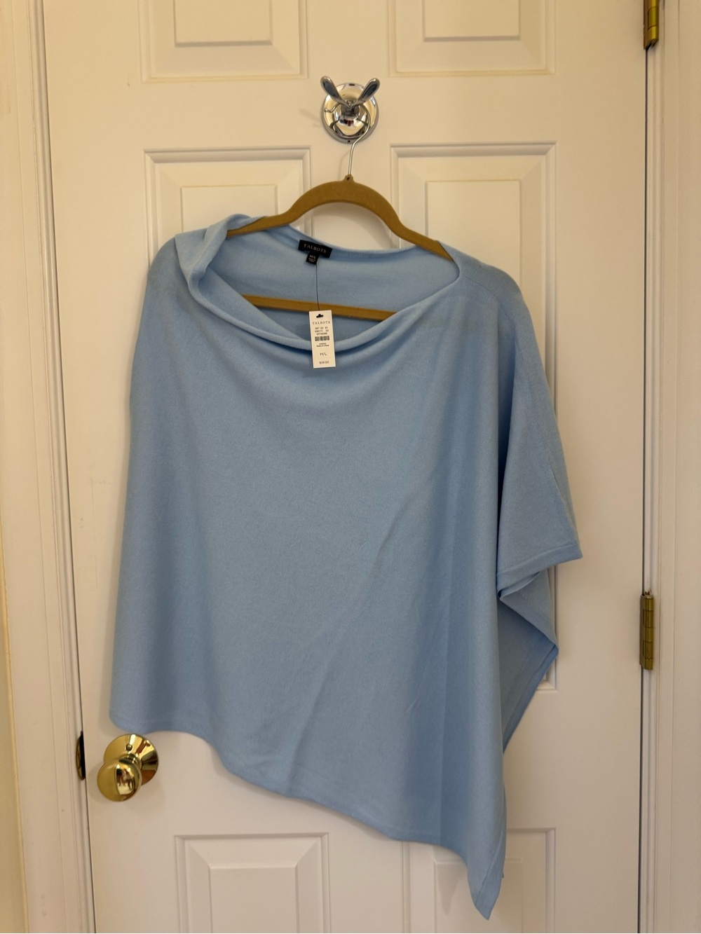 Light Blue Draped Poncho